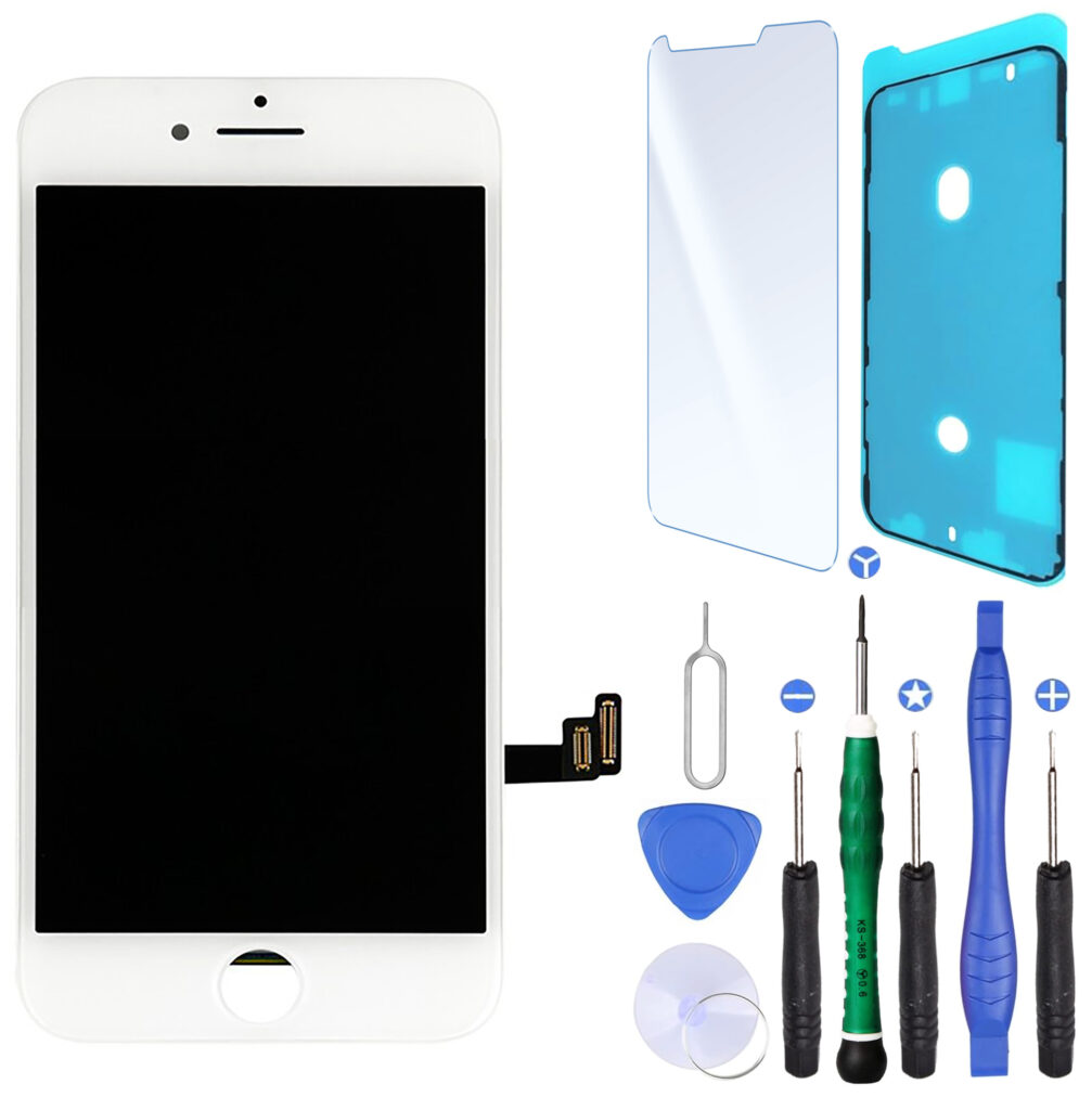 Écran LCD IPhone 8 Plus Blanc + Vitre Tactile Sur Châssis + Outils + Joint (Neuf)