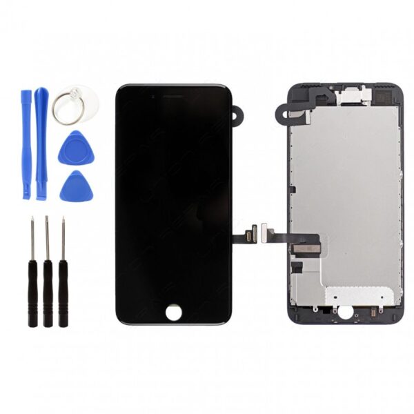 ECRAN COMPLET IPHONE 7 PLUS NOIR VITRE TACTILE + LCD RETINA SUR CHASSIS +OUTILS