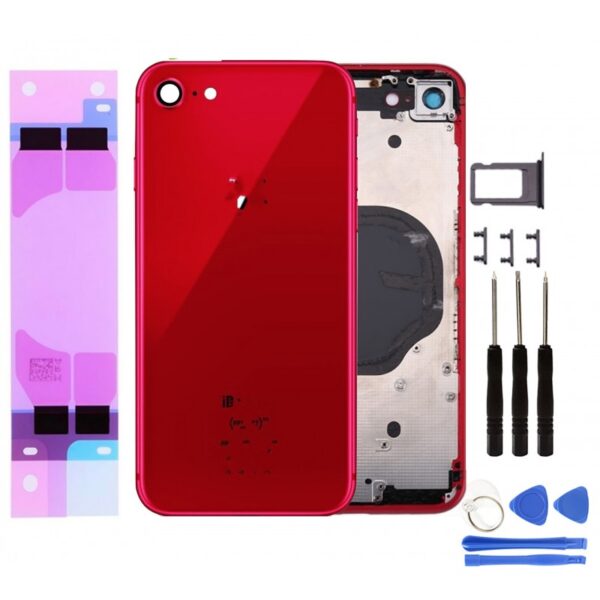 Chassis Arriere pour iPhone 8 Rouge - Chassis Coque nu + COLLE