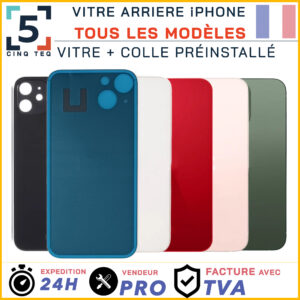 Vitre Arriere Remplacement iPhone X XR XS 11 12 13 14 15 16 17 Pro Max Plus cole