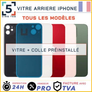 Vitre Arriere Remplacement iPhone X XR XS 11 12 13 14 15 16 17 Pro Max Plus cole