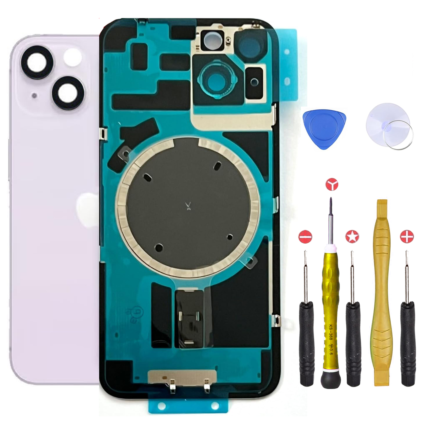 02 Vitre Arriere iPhone 14 Violet complet copy