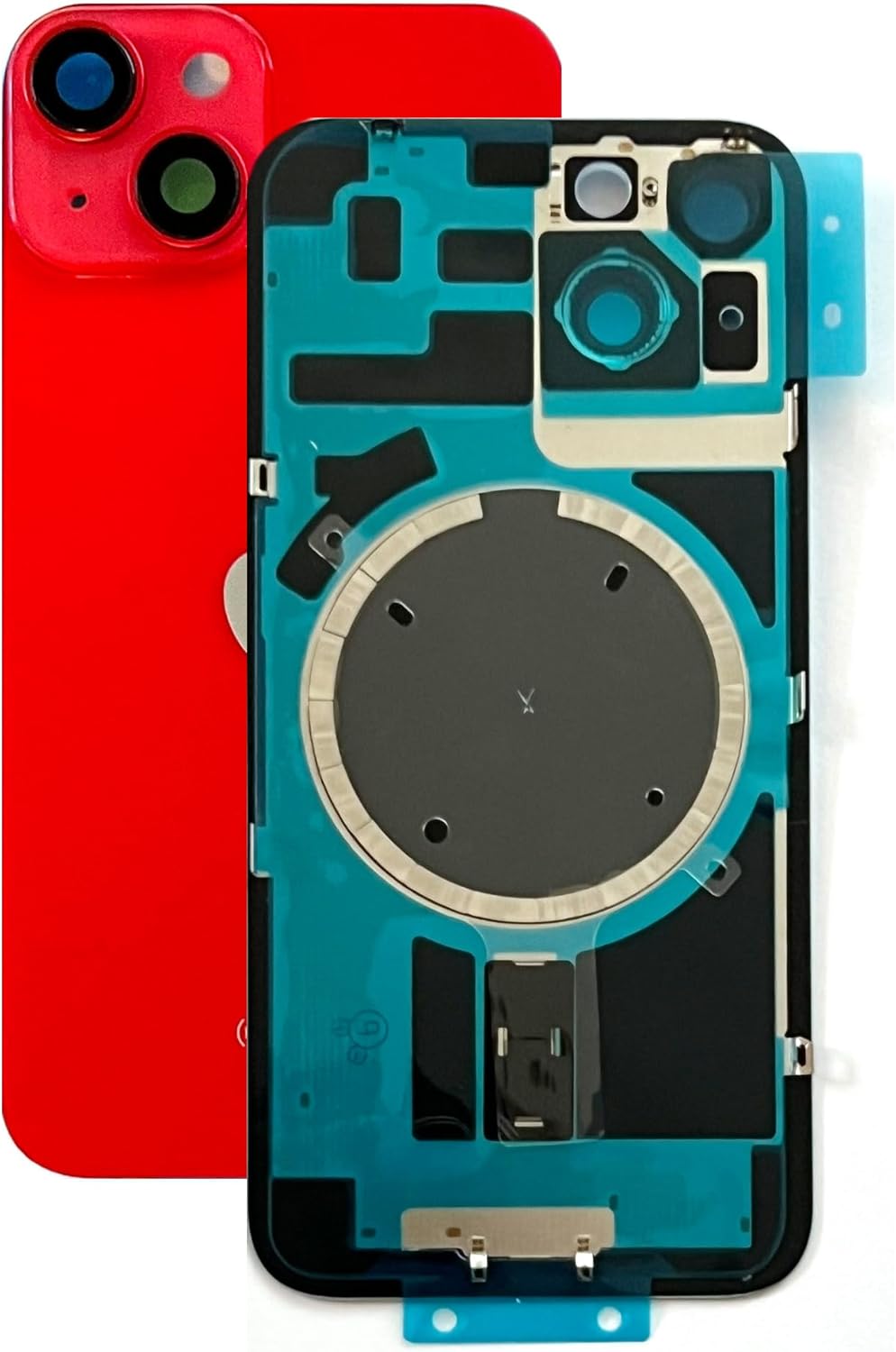 04 Vitre Arriere iPhone 14 Rouge complet