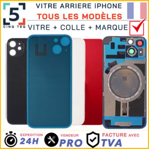 Vitre Arriere Compatible iPhone X XR XS 11 12 13 14 15 16 17 Pro Max Plus +Colle