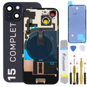 Vitre Arriere Remplacement iPhone 15 Complet NFC Flash Joint + Kit